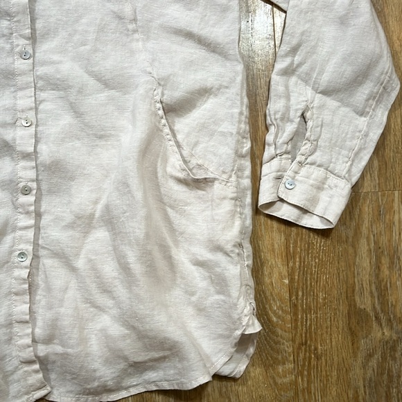 Sigrid Olsen 100% Linen Tunic Button Down Shirt Women's Medium M Pockets EUC - Picture 5 of 12